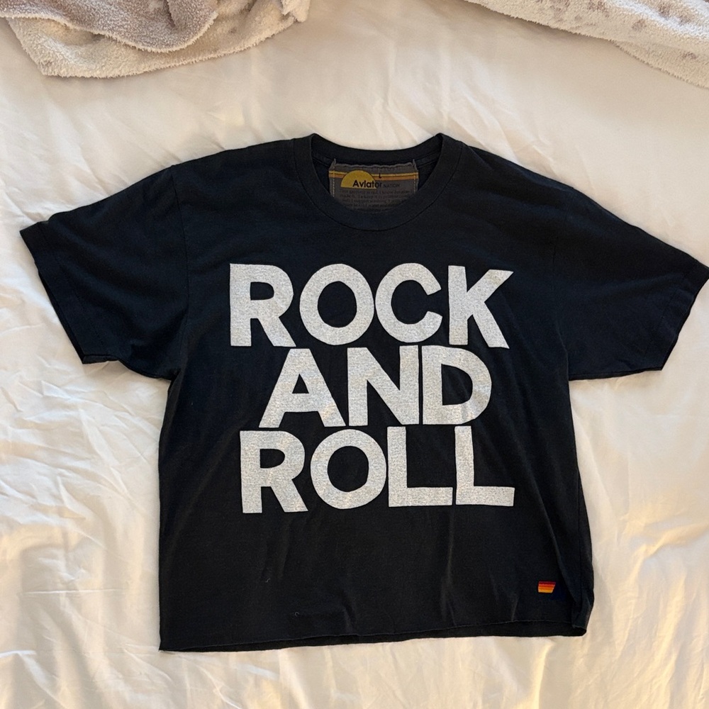 Aviator nation Black Rock and Roll T-Shirt